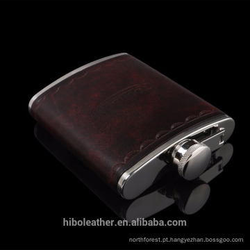 Mão feita 4 oz cor violeta couro hip flask